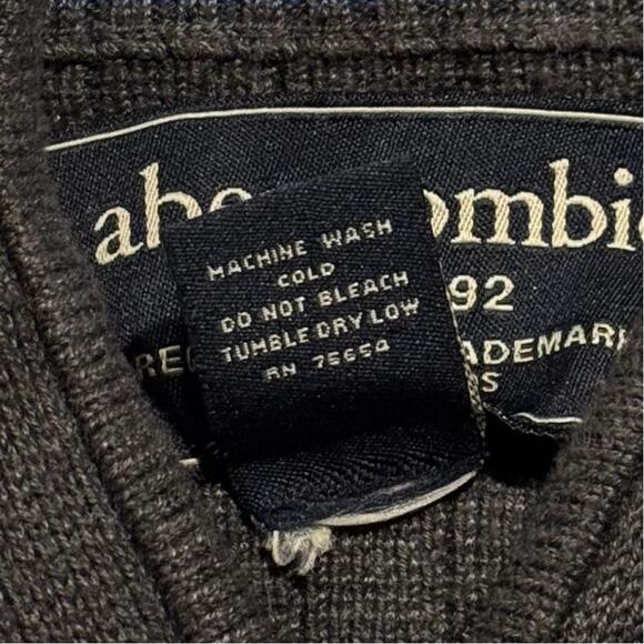 Abercrombie & Fitch Boys 1/4 Zip Pullover Y2K Preppy Logo Retro Casual Medium - Picture 4 of 5